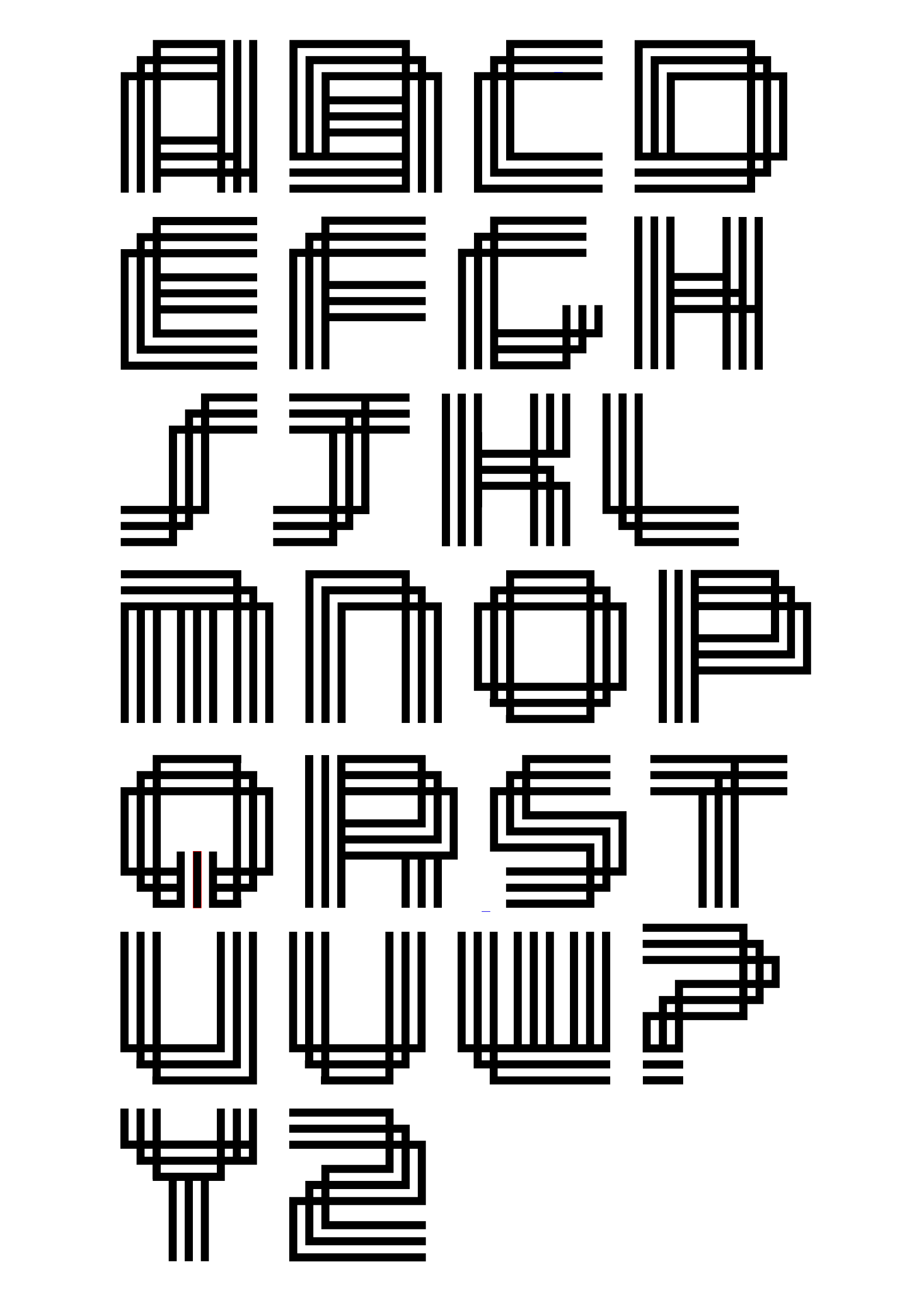 Carta Pixel complete alphabet